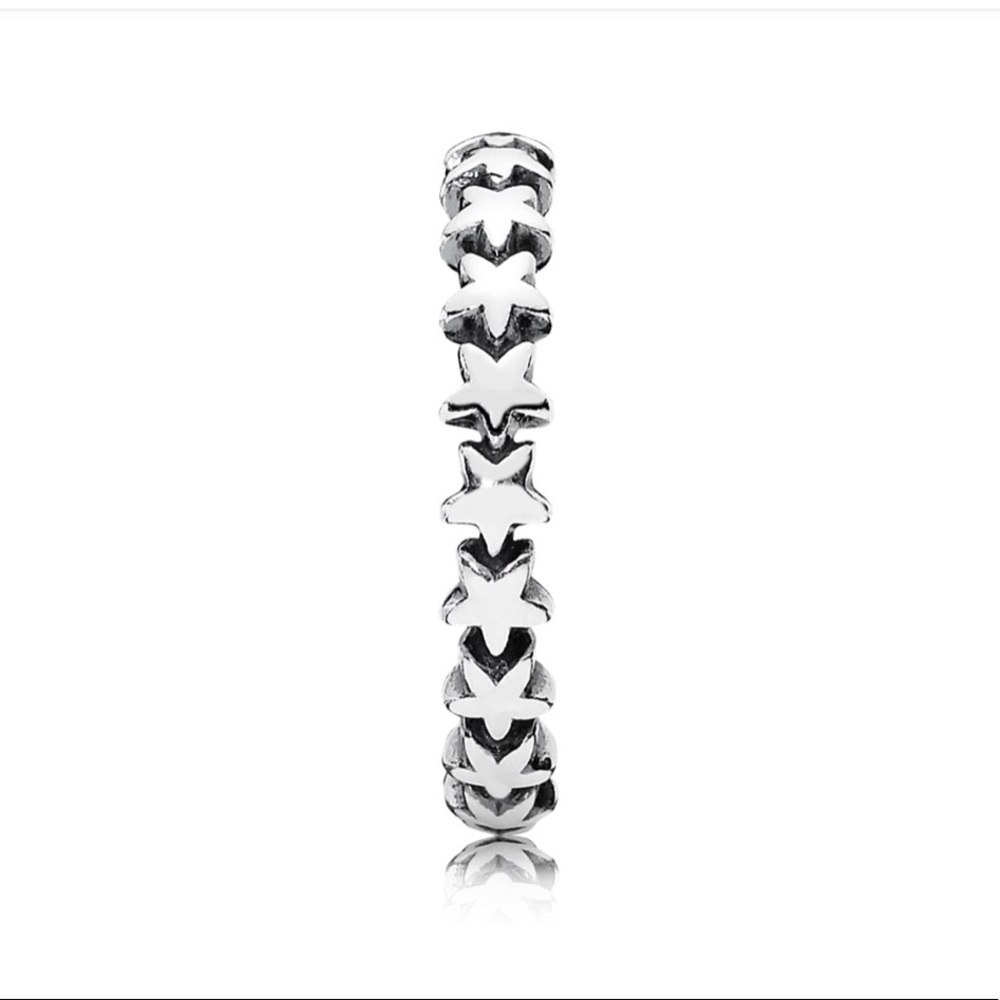 NEW PANDORA Silver Ring STAR Size 6 (52) - Picture 5 of 7